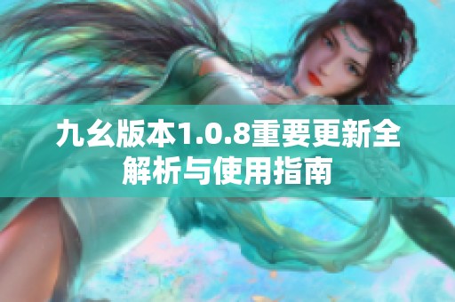 九幺版本1.0.8重要更新全解析与使用指南