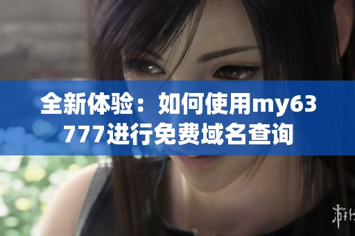 全新体验：如何使用my63777进行免费域名查询