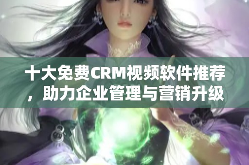 十大免费CRM视频软件推荐，助力企业管理与营销升级