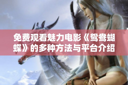 免费观看魅力电影《鸳鸯蝴蝶》的多种方法与平台介绍