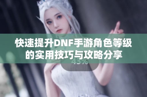 快速提升DNF手游角色等级的实用技巧与攻略分享