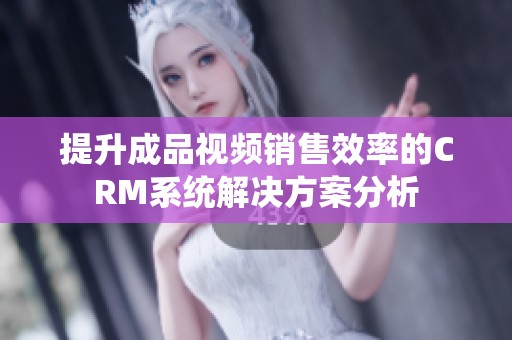 提升成品视频销售效率的CRM系统解决方案分析