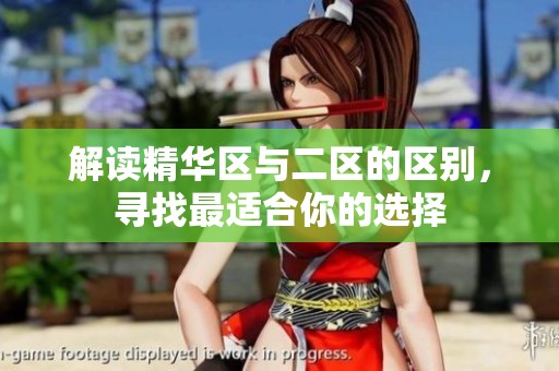 解读精华区与二区的区别，寻找最适合你的选择