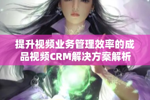 提升视频业务管理效率的成品视频CRM解决方案解析
