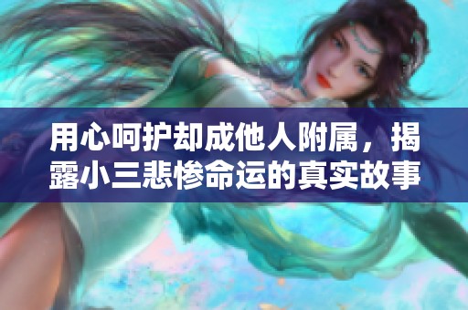 用心呵护却成他人附属，揭露小三悲惨命运的真实故事