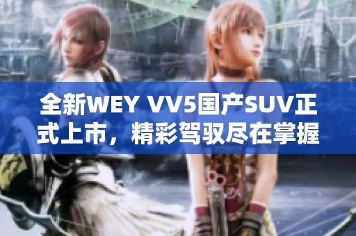 全新WEY VV5国产SUV正式上市，精彩驾驭尽在掌握之中