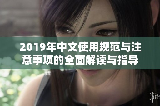 2019年中文使用规范与注意事项的全面解读与指导