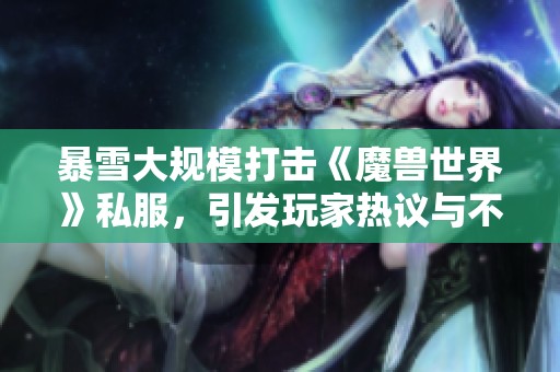 暴雪大规模打击《魔兽世界》私服，引发玩家热议与不满