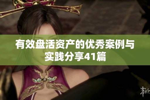 有效盘活资产的优秀案例与实践分享41篇