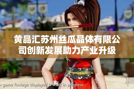 黄品汇苏州丝瓜晶体有限公司创新发展助力产业升级