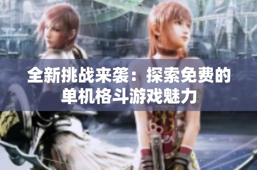 全新挑战来袭：探索免费的单机格斗游戏魅力