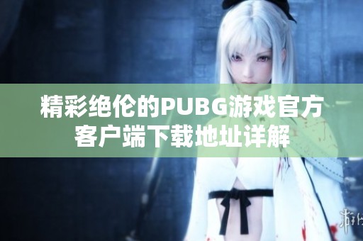 精彩绝伦的PUBG游戏官方客户端下载地址详解