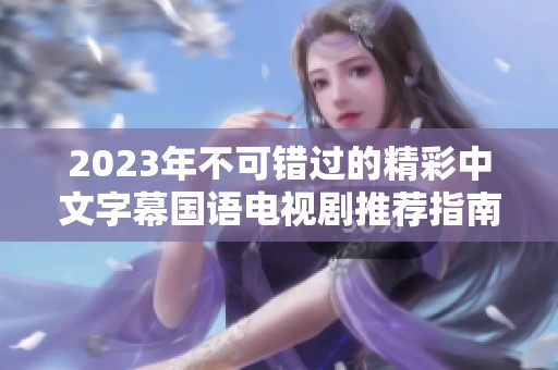 2023年不可错过的精彩中文字幕国语电视剧推荐指南