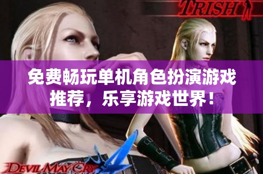 免费畅玩单机角色扮演游戏推荐，乐享游戏世界！