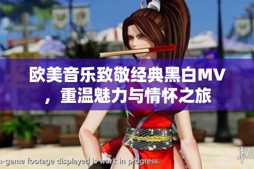 欧美音乐致敬经典黑白MV，重温魅力与情怀之旅