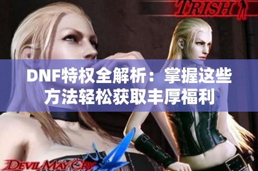 DNF特权全解析：掌握这些方法轻松获取丰厚福利