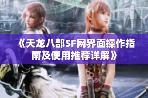 《天龙八部SF网界面操作指南及使用推荐详解》