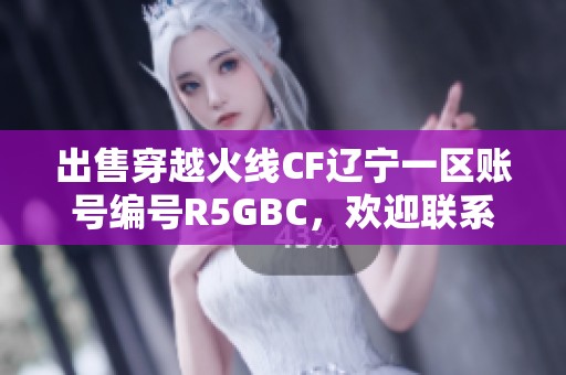 出售穿越火线CF辽宁一区账号编号R5GBC，欢迎联系购买！