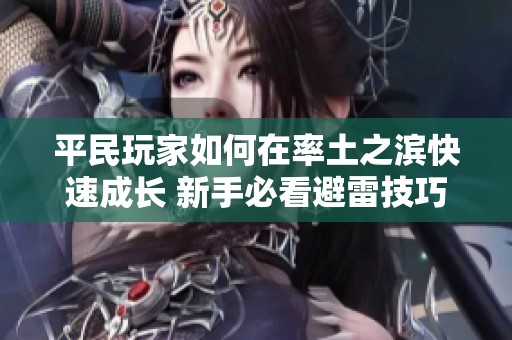 平民玩家如何在率土之滨快速成长 新手必看避雷技巧揭秘