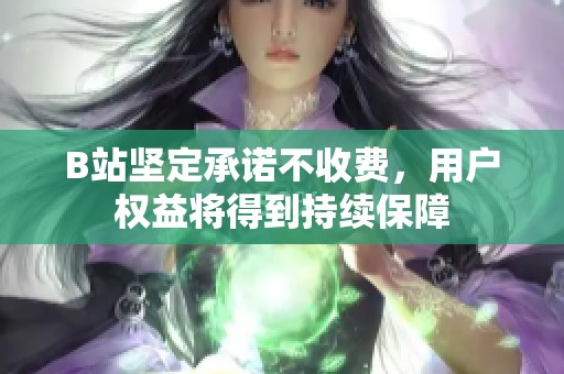 B站坚定承诺不收费，用户权益将得到持续保障
