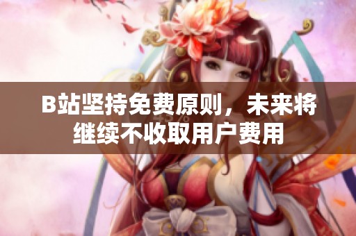 B站坚持免费原则，未来将继续不收取用户费用
