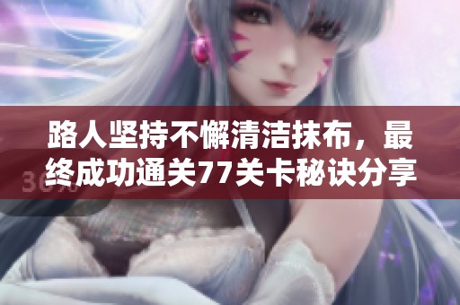 路人坚持不懈清洁抹布，最终成功通关77关卡秘诀分享