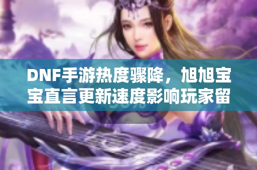 DNF手游热度骤降，旭旭宝宝直言更新速度影响玩家留存
